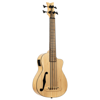 ORTEGA Bamboo Series Short Scale Uke Bass 4 String - Solid Bamboo + Bag RUNAB-UB