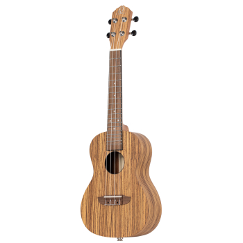 ORTEGA Timber Series Concert Preamp Ukulele 4 String Lefty - Zebrawood Natural + Bag RFU11ZE-L