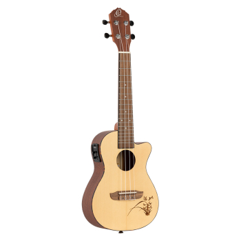 ORTEGA Bonfire Series Preamp Concert Ukulele 4 String - Spruce/Sapele Natural RU5CE
