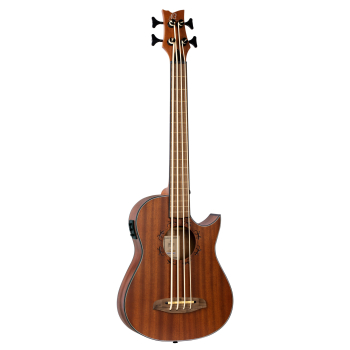 ORTEGA Lizard Series Short Scale Fretless Uke Bass 4 String - Solid Mahogany Natural + Bag LIZZY-PRO