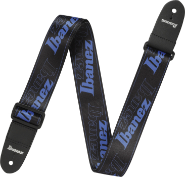 IBANEZ Design Strap - Black/Blue Logos GSD50-BL