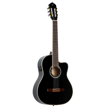 ORTEGA Family Series Pro 4/4 Classical Guitar 6 String - Solid Spruce / Mahogany Black + Gig Bag RCE141BK