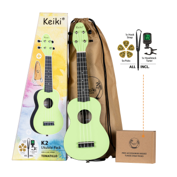 KEIKI K2 Series Soprano Ukulele Set - Agathis / ABS Tomatillo K2-TMO