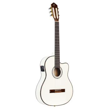 ORTEGA Family Series Pro 4/4 Classical Guitar 6 String - Solid Spruce / Mahogany White + Bag RCE145WH
