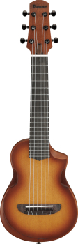 IBANEZ AU Piccolo Guitar 6-String - Open Pore Light Brown Sunburst + Gig Bag AUP10N-OLB