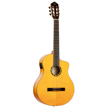 ORTEGA Family Series Pro 4/4 Acoustic Guitar 6 String - Solid Spruce / Cypress Gloss Stain Yellow + Gig Bag RCE170F
