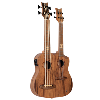 ORTEGA Custom Built Series Double-Neck UkeBass / Tenor Ukulele - Paldao Natural + Bag HYDRA-BSTE