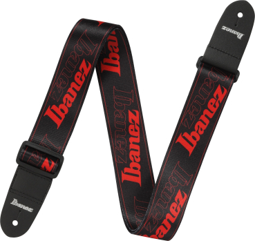 IBANEZ Design Strap - Black/Red Logos GSD50-RD