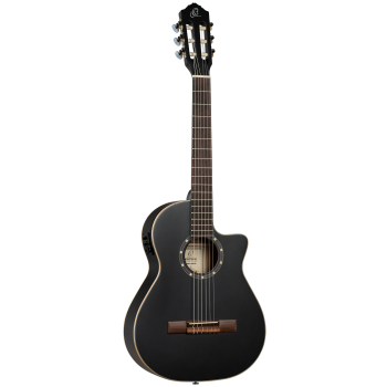 ORTEGA Family Series 3/4 Nylon String Guitar 6-String - Satin Black + Gig Bag  RCE125SBK-3/4