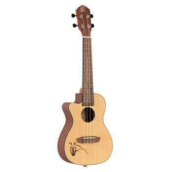 ORTEGA Bonfire Series Preamp Concert Ukulele 4 String Lefty - Spruce/Sapele Natural RU5CE-L