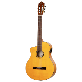 ORTEGA Family Series Pro 4/4 Acoustic Guitar 6 String Lefty - Solid Spruce / Cypress Gloss Stain Yellow + Gig Bag RCE170F-L