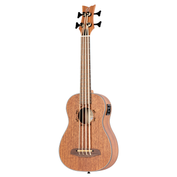 ORTEGA Lizard Series Short Scale Uke Bass 4 String Lefty - Acacia Natural + Bag LIZZY-BS-GB-L