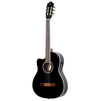 ORTEGA Family Series Pro 4/4 Classical Guitar 6 String Lefty - Solid Spruce / Mahogany Black + Bag RCE145LBK
