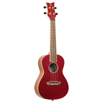 ORTEGA Element Series Concert Ukulele 4 String - Spruce / Catalpa Metallic Red + Bag RUEL-MRD