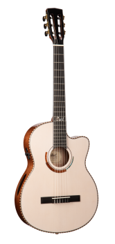 CORT Classical Guitar, SOLENCANTO Nylon, White Blonde Gloss, Preamp,Softcase