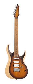 CORT Electric Guitar, X-700 Triality, Open Pore Vintage Burst, Softcase