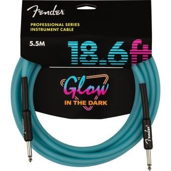 Fender Professional Glow in the Dark Cable, Blue, 18.6'(5m)