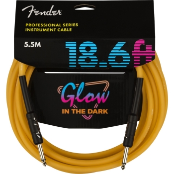 Fender Professional Glow in the Dark Cable, Orange, 18.6'(5m)