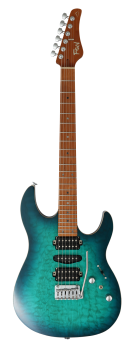 FGN E-Gitarre, Expert Odyssey DU EW 3, Emerald Ocean Burst, Koffer