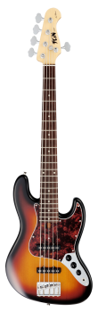 FGN Bassgitarre, Neo Classic JB-100, 5-Saiter, 3Tone Sunburst, Gigbag