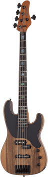 SCHECTER Electric Bass Guitar, Model-T 5 Exotic, Black Limba