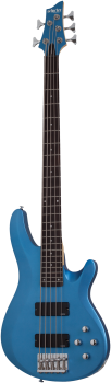 SCHECTER Bassgitarre, C-5 Deluxe, Satin Metallic Light Blue
