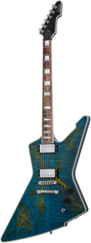 SCHECTER Electric Guitar, E-1 Electro Resin, Transparent Blue