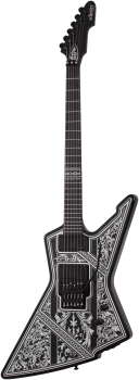 SCHECTER Electric Guitar, E-1 FR Pryzm Palladium, Gloss Black
