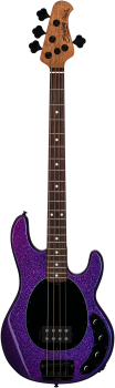 STERLING Bassgitarre, StingRay RAY34, Sparkle, Purple Sparkle, Tasche