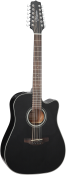 TAKAMINE Westerngitarre, G-Serie, GD30CE-12 BLK, Dreadnought/C, 12-Sai