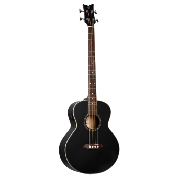 ORTEGA Deep Series 7 Medium Scale Acoustic Bass 4 String - Spruce / Mahogany Satin Black D7E-SBK-4