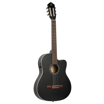 ORTEGA Family Series 4/4 Classical Slim Neck Guitar 6 String - Spruce / Mahogany Satin Black + Gig Bag RCE125SN-SBK