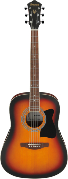 IBANEZ Jampack Acoustic Guitar Set 6-String - Open Pore Vintage Sunburst + Gig Bag, Strap, Tuner & Picks V50NJP-OVS