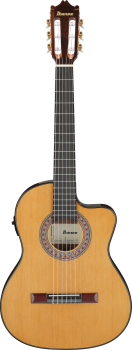 IBANEZ GA Classical Guitar 6-String 3/4 Thinline Body - Amber High Gloss GA5TCE3Q-AM