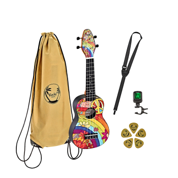 KEIKI K2 Series Soprano Ukulele Set - Agathis / Peace "68" K2-68