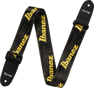 IBANEZ Design Strap - Black/Yellow Logos GSD50-YE