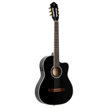 ORTEGA Family Series Pro 4/4 Classical Guitar 6 String - Solid Spruce / Mahogany Black + Bag RCE145BK