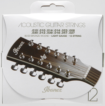 IBANEZ String Set for 12 String Western Guitar - Light Gauge IACS12C