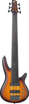 IBANEZ Bass Workshop SR Electric Bass 6-String Fretless - Brown Burst Flat SRF706-BBF