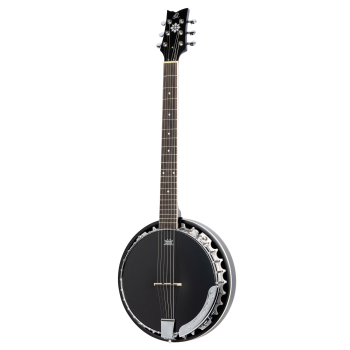 ORTEGA Raven Series Banjo 6 String Lefty - Mahogany Black + Bag OBJE356-SBK-L