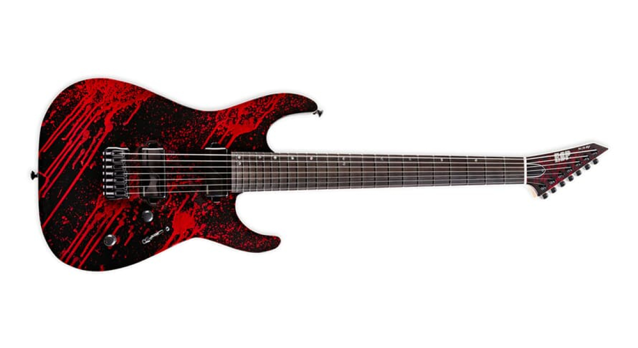 ESP USA M-7 HT BARITONE BLOOD SPLATTER FSM BH