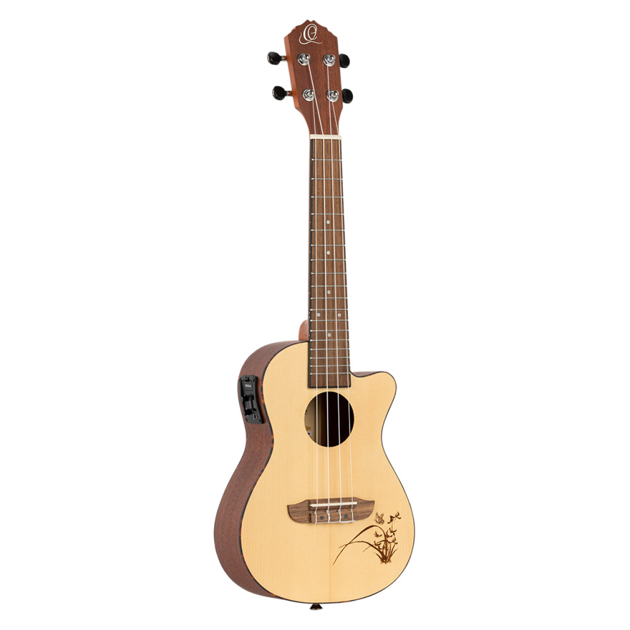 ORTEGA Bonfire Series Preamp Concert Ukulele 4 String - Spruce/Sapele Natural RU5CE