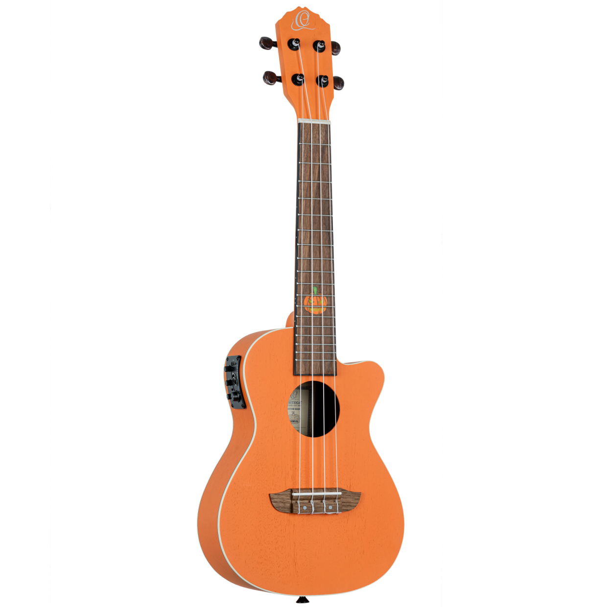 ORTEGA Custom Built Series Halloween Edition Concert Preamp Ukulele 4 String - Pumpkin Orange RUHWCE