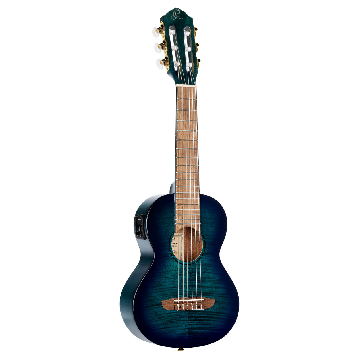 ORTEGA Mini Travel Series 1/8 Guitar 6-String - Faded Blue + Gig Bag RGLE18BLF