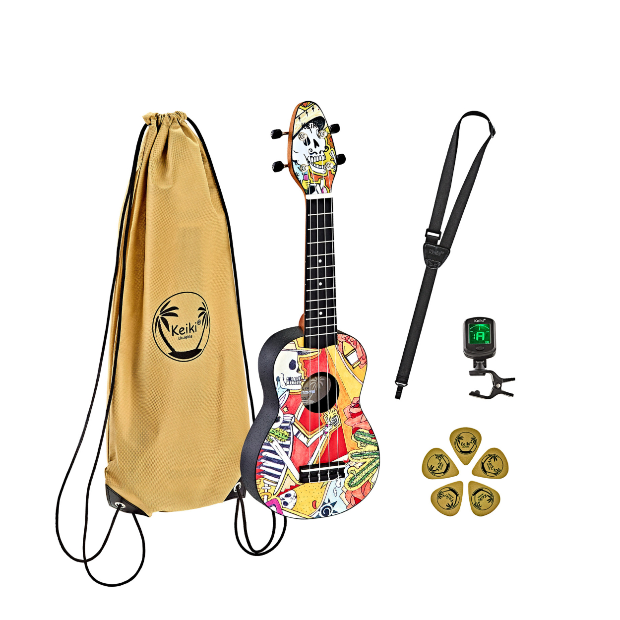 KEIKI K2 Series Soprano Ukulele Set - Agathis / El Muerto K2-EM