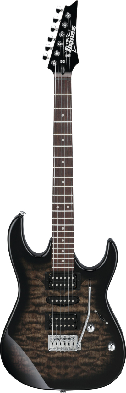 IBANEZ GIO GRX Electric Guitar 6-String - Transparent Black Sunburst GRX70QA-TKS