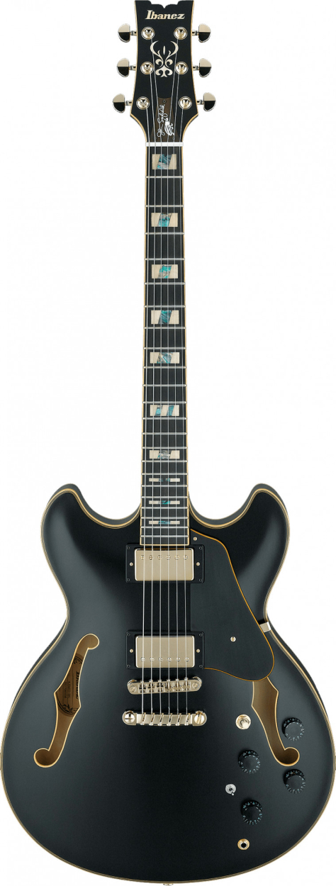 IBANEZ John Scofield Signature Hollow Body Guitar 6-String - Black Low Gloss + Case MS100C JSM20-BKL