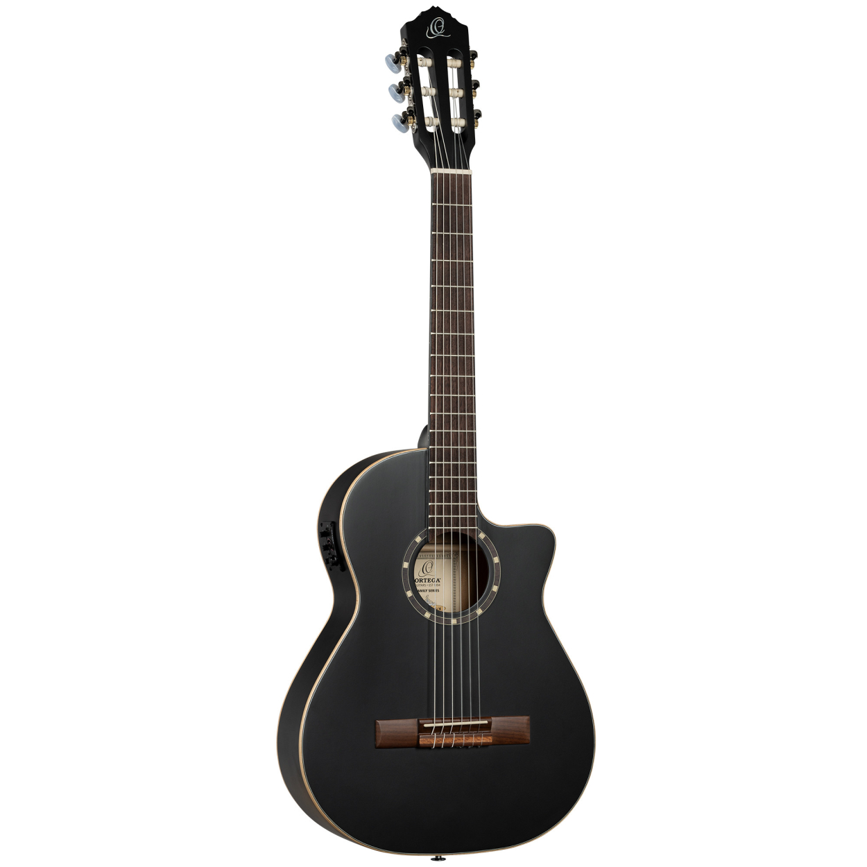 ORTEGA Family Series 3/4 Nylon String Guitar 6-String - Satin Black + Gig Bag  RCE125SBK-3/4