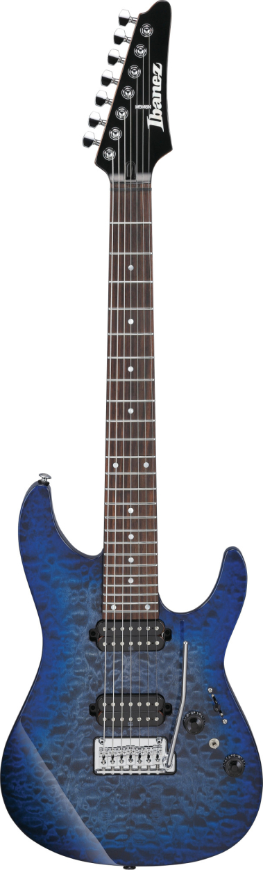 IBANEZ Premium AZ Electric Guitar 7-String - Twilight Blue Burst + Gig Bag 1B-AZ427P2QMT