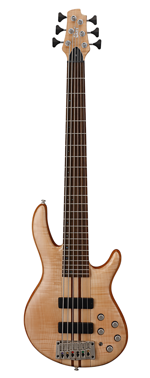 CORT Bass Guitar, A6 Plus FMMH, Open Pore Natural, 6-String